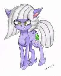 Size: 4601x5705 | Tagged: safe, artist:luxiwind, character:limestone pie, species:earth pony, species:pony, absurd resolution, ear fluff, female, limestone is not amused, looking at you, mare, solo, traditional art