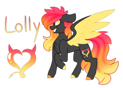 Size: 3713x2653 | Tagged: safe, artist:crazysketch101, oc, oc only, oc:lolly burnside, species:pegasus, species:pony, colored hooves, colored wings, colored wingtips, gradient hair