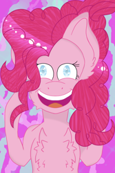 Size: 800x1200 | Tagged: safe, artist:rukemon, character:pinkie pie, species:earth pony, species:pony, episode:the ending of the end, g4, my little pony: friendship is magic, chaos magic, chaos pinkie, chest fluff, female, solo, xk-class end-of-the-world scenario