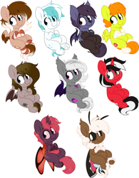 Size: 1977x2540 | Tagged: safe, artist:kellythedrawinguni, oc, oc only, oc:actias nuria, oc:rosalia, species:pony, chibi, commission, cute, red changeling, simple background, smol, white background, ych result, your character here