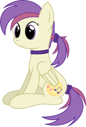 Size: 1900x2798 | Tagged: safe, artist:joey, derpibooru original, oc, oc:evensong, species:pegasus, species:pony, collar, female, hairband, ponytail, show accurate, solo