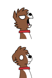 Size: 575x862 | Tagged: safe, artist:askwinonadog, character:winona, species:dog, ask winona, blank eyes, comic, description is relevant, female, simple background, solo, white background