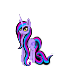 Size: 500x500 | Tagged: safe, artist:auroraswirls, oc, oc only, oc:nebula nova, species:pony, species:unicorn, eyeliner, female, horn, makeup, mare, simple background, solo, transparent background, unicorn oc