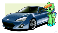 Size: 1920x1080 | Tagged: safe, artist:dori-to, oc, oc only, species:pony, car, female, mare, toyota, toyota gt86, wings