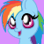 Size: 50x50 | Tagged: safe, artist:auroraswirls, base used, character:rainbow dash, species:pegasus, species:pony, animated, bust, eye shimmer, female, gif, gif for breezies, mare, open mouth, picture for breezies, pixel art, smiling, solo