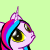 Size: 50x50 | Tagged: safe, artist:auroraswirls, oc, oc only, oc:nebula nova, species:pony, species:unicorn, against glass, animated, bust, eye shimmer, female, gif, gif for breezies, glass, horn, mare, picture for breezies, pixel art, simple background, solo, underhoof, unicorn oc