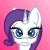 Size: 50x50 | Tagged: safe, artist:auroraswirls, character:rarity, species:pony, species:unicorn, animated, bouncing, bust, female, gif, gradient background, pixel art, smiling, solo