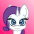 Size: 50x50 | Tagged: safe, alternate version, artist:auroraswirls, character:rarity, species:pony, species:unicorn, animated, bouncing, bust, female, gif, gradient background, pixel art, smiling, solo
