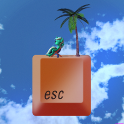 Size: 3000x3000 | Tagged: safe, artist:bastbrushie, character:lyra heartstrings, species:pony, species:unicorn, 3d, beach chair, drink, esc, eyes closed, female, mare, palm tree, sky, source filmmaker, tree, vaporwave