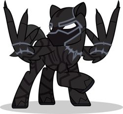 Size: 1280x1186 | Tagged: safe, artist:mlp-trailgrazer, oc, oc:speedy tempo, species:pegasus, species:pony, black panther, chadwick boseman, clothing, cosplay, costume, male, simple background, solo, stallion, transparent background, wakanda forever