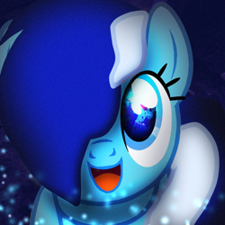 Size: 1000x1000 | Tagged: safe, artist:bastbrushie, part of a set, oc, oc:brushie brusha, species:earth pony, species:pony, badumsquish's kitties, blue mane, cute, eye, eyes, female, hair over one eye, happy, head, i can't believe it's not badumsquish, looking at you, mare, ocbetes, profile, smiling