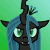 Size: 50x50 | Tagged: safe, artist:auroraswirls, character:queen chrysalis, species:changeling, animated, bouncing, bust, changeling queen, female, gif, gif for breezies, gradient background, picture for breezies, solo