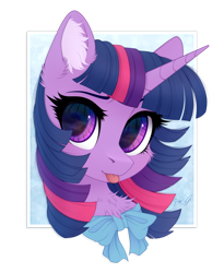 Size: 1405x1710 | Tagged: safe, artist:vird-gi, character:twilight sparkle, species:pony, abstract background, blep, bow, cheek fluff, chest fluff, cute, ear fluff, female, looking at you, mare, solo, tongue out, twiabetes