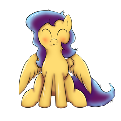Size: 3840x3840 | Tagged: safe, artist:quicktimepony, oc, oc only, oc:soloist song, species:pegasus, species:pony, 2020 community collab, derpibooru community collaboration, blushing, eyes closed, female, mane, simple background, solo, tail, transparent background, wings