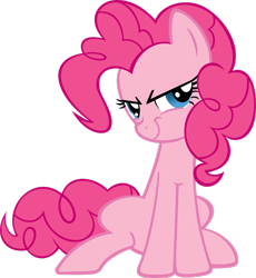 Size: 2348x2555 | Tagged: safe, artist:moongazeponies, character:pinkie pie, species:earth pony, species:pony, episode:feeling pinkie keen, g4, my little pony: friendship is magic, evil grin, female, mare, mischievous, simple background, smiling, solo, transparent background