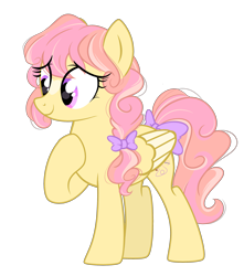 Size: 2375x2690 | Tagged: safe, artist:emberslament, oc, oc only, oc:topstitch, species:pegasus, species:pony, bow, cute, eye clipping through hair, female, hair bow, mare, simple background, tail bow, transparent background