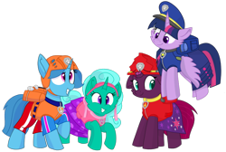 Size: 1422x954 | Tagged: safe, artist:rainbow eevee edits, artist:徐詩珮, character:fizzlepop berrytwist, character:glitter drops, character:spring rain, character:tempest shadow, character:twilight sparkle, character:twilight sparkle (alicorn), species:alicorn, species:pony, species:unicorn, series:sprglitemplight diary, series:sprglitemplight life jacket days, series:springshadowdrops diary, series:springshadowdrops life jacket days, ship:glitterlight, ship:glittershadow, ship:tempestlight, alternate universe, bisexual, broken horn, clothing, cute, equestria girls outfit, female, glitterbetes, horn, lesbian, lifeguard, lifeguard spring rain, paw patrol, polyamory, shipping, simple background, sprglitemplight, springbetes, springdrops, springlight, springshadow, springshadowdrops, swimsuit, tempestbetes, transparent background
