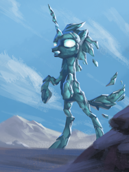 Size: 1440x1920 | Tagged: safe, artist:amarthgul, species:pony, ice, rearing, solo