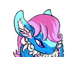 Size: 800x600 | Tagged: safe, artist:auroraswirls, oc, oc only, oc:aurora, species:earth pony, species:pony, angry, bust, chest fluff, ear fluff, earth pony oc, female, frown, mare, simple background, solo, white background