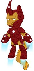 Size: 1280x2683 | Tagged: safe, artist:mlp-trailgrazer, oc, oc only, species:pony, species:unicorn, clothing, cosplay, costume, iron man, ponified, simple background, solo, transparent background