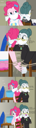 Size: 473x1690 | Tagged: safe, artist:robukun, character:cloudy quartz, character:pinkie pie, my little pony:equestria girls, chair, comic, equestria girls-ified, gag, tied up