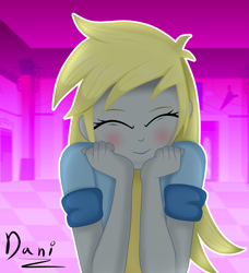 Size: 2513x2759 | Tagged: safe, artist:danielitamlp, character:derpy hooves, my little pony:equestria girls, blushing, bust, eyes closed, female, high res, solo