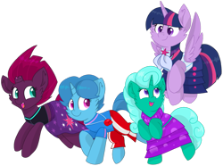 Size: 1361x1015 | Tagged: safe, artist:rainbow eevee edits, artist:徐詩珮, character:fizzlepop berrytwist, character:glitter drops, character:spring rain, character:tempest shadow, character:twilight sparkle, character:twilight sparkle (alicorn), species:alicorn, species:pony, species:unicorn, series:sprglitemplight diary, series:sprglitemplight life jacket days, series:springshadowdrops diary, series:springshadowdrops life jacket days, ship:glitterlight, ship:glittershadow, ship:tempestlight, alternate universe, bisexual, broken horn, clothing, cute, equestria girls outfit, female, glitterbetes, horn, lesbian, lifeguard, lifeguard spring rain, polyamory, shipping, simple background, sprglitemplight, springbetes, springdrops, springlight, springshadow, springshadowdrops, swimsuit, tempestbetes, transparent background