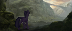 Size: 3360x1440 | Tagged: safe, artist:amarthgul, character:twilight sparkle, character:twilight sparkle (unicorn), species:pony, species:unicorn, female, scenery, solo