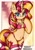 Size: 1452x2048 | Tagged: safe, artist:canvymamamoo, character:sunset shimmer, species:pony, species:unicorn, g4, adorasexy, belly button, bikini, clothing, cute, female, heart eyes, mare, semi-anthro, sexy, socks, solo, striped socks, swimsuit, wingding eyes