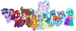 Size: 2340x961 | Tagged: safe, artist:rainbow eevee edits, artist:徐詩珮, character:fizzlepop berrytwist, character:gallus, character:glitter drops, character:ocellus, character:sandbar, character:silverstream, character:smolder, character:spring rain, character:tempest shadow, character:twilight sparkle, character:twilight sparkle (alicorn), character:yona, species:alicorn, species:changeling, species:dragon, species:earth pony, species:griffon, species:hippogriff, species:pony, species:reformed changeling, species:unicorn, series:sprglitemplight diary, series:sprglitemplight life jacket days, series:springshadowdrops diary, series:springshadowdrops life jacket days, ship:glitterlight, ship:glittershadow, ship:tempestlight, alternate universe, bisexual, broken horn, clothing, cute, diaocelles, diastreamies, dragoness, equestria girls outfit, female, gallabetes, glitterbetes, horn, lesbian, lifeguard spring rain, looking at you, male, mare, one eye closed, paw patrol, polyamory, sandabetes, shipping, simple background, smolderbetes, sprglitemplight, springbetes, springdrops, springlight, springshadow, springshadowdrops, stallion, student six, tempestbetes, transparent background, wink, yonadorable