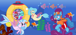 Size: 2340x1080 | Tagged: safe, artist:rainbow eevee edits, artist:徐詩珮, character:fizzlepop berrytwist, character:glitter drops, character:pinkie pie, character:princess skystar, character:silverstream, character:skye (g4), character:spring rain, character:tempest shadow, character:twilight sparkle, character:twilight sparkle (alicorn), species:alicorn, species:pony, species:seapony (g4), species:unicorn, series:sprglitemplight diary, series:sprglitemplight life jacket days, series:springshadowdrops diary, series:springshadowdrops life jacket days, ship:glitterlight, ship:glittershadow, ship:tempestlight, my little pony: the movie (2017), alternate universe, amazed, bisexual, broken horn, bubble, chase, chase (paw patrol), clothing, cousins, cute, dawwww, diastreamies, equestria girls outfit, exploring, eyelashes, female, fish, freckles, glitterbetes, goggles, grin, hat, helmet, horn, kelp, lesbian, lifeguard, lifeguard spring rain, looking at you, marshall, marshall (paw patrol), ocean, open mouth, paw patrol, polyamory, shipping, skyabetes, skye (paw patrol), smiling, smiling at you, snorkeling, sprglitemplight, springbetes, springdrops, springlight, springshadow, springshadowdrops, submarine, tempestbetes, underwater, wall of tags, zuma, zuma (paw patrol)