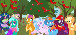 Size: 2340x1080 | Tagged: safe, artist:rainbow eevee edits, artist:徐詩珮, character:applejack, character:fizzlepop berrytwist, character:flutterbat, character:fluttershy, character:glitter drops, character:ocellus, character:silverstream, character:smolder, character:spring rain, character:tempest shadow, character:twilight sparkle, character:twilight sparkle (alicorn), species:alicorn, species:bat pony, species:pony, species:unicorn, series:sprglitemplight diary, series:sprglitemplight life jacket days, series:springshadowdrops diary, series:springshadowdrops life jacket days, ship:glitterlight, ship:glittershadow, ship:tempestlight, alternate universe, apple, apple tree, bat ponified, bisexual, broken horn, clothing, cute, diaocelles, diastreamies, equestria girls outfit, female, food, glitterbetes, horn, lesbian, lifeguard, lifeguard spring rain, paw patrol, polyamory, race swap, shipping, shyabates, shyabetes, smolderbetes, sprglitemplight, springbetes, springdrops, springlight, springshadow, springshadowdrops, tempestbetes, tree