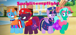 Size: 2340x1080 | Tagged: safe, artist:rainbow eevee edits, artist:徐詩珮, character:fizzlepop berrytwist, character:glitter drops, character:spring rain, character:tempest shadow, character:twilight sparkle, character:twilight sparkle (alicorn), species:alicorn, species:pony, species:unicorn, series:sprglitemplight diary, series:sprglitemplight life jacket days, series:springshadowdrops diary, series:springshadowdrops life jacket days, ship:glitterlight, ship:glittershadow, ship:tempestlight, alternate universe, bisexual, broken horn, chase (paw patrol), clothing, cute, equestria girls outfit, female, glitterbetes, horn, lesbian, lifeguard, lifeguard spring rain, marshall (paw patrol), paw patrol, polyamory, shipping, skye (paw patrol), sprglitemplight, springbetes, springdrops, springlight, springshadow, springshadowdrops, tempestbetes, wallpaper, zuma (paw patrol)