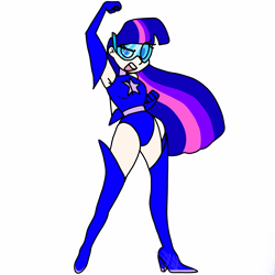 Size: 1280x1280 | Tagged: safe, artist:chelseawest, character:twilight sparkle, species:human, armpits, boots, clothing, evening gloves, female, gloves, humanized, long gloves, magic gaia, shoes, simple background, solo, superhero, thigh boots, transparent background