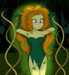 Size: 2833x3087 | Tagged: safe, artist:danielitamlp, character:adagio dazzle, my little pony:equestria girls, armpits, breasts, cleavage, dc comics, evil grin, female, grin, looking at you, poison ivy, sexy, smiling