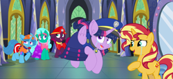Size: 2340x1080 | Tagged: safe, artist:rainbow eevee edits, artist:徐詩珮, character:fizzlepop berrytwist, character:glitter drops, character:spring rain, character:sunset shimmer, character:tempest shadow, character:twilight sparkle, character:twilight sparkle (alicorn), species:alicorn, species:pony, species:unicorn, series:sprglitemplight diary, series:sprglitemplight life jacket days, series:springshadowdrops diary, series:springshadowdrops life jacket days, ship:glitterlight, ship:glittershadow, ship:tempestlight, alternate universe, bisexual, broken horn, chase (paw patrol), clothing, cute, equestria girls outfit, female, glitterbetes, horn, lesbian, lifeguard, lifeguard spring rain, magic mirror, marshall (paw patrol), paw patrol, polyamory, shipping, skye (paw patrol), sprglitemplight, springbetes, springdrops, springlight, springshadow, springshadowdrops, tempestbetes, zuma (paw patrol)