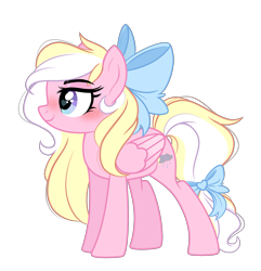 Size: 2543x2639 | Tagged: safe, artist:emberslament, oc, oc only, oc:bay breeze, species:pegasus, species:pony, blushing, bow, cute, female, hair bow, heart eyes, mare, simple background, tail bow, transparent background, wingding eyes