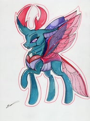 Size: 2435x3253 | Tagged: safe, artist:luxiwind, character:pharynx, character:prince pharynx, species:changeling, species:reformed changeling, high res, solo, traditional art