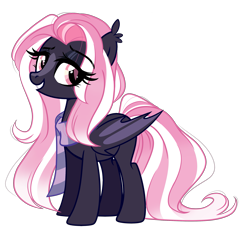 Size: 2507x2335 | Tagged: safe, artist:emberslament, oc, oc only, oc:onyx rose, species:bat pony, species:pony, bat pony oc, bat wings, clothing, cute, pink hair, scarf, simple background, solo, transparent background, wings