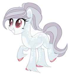 Size: 1280x1349 | Tagged: safe, artist:magicdarkart, base used, oc, oc only, species:earth pony, species:pony, cute, dappled, deviantart watermark, female, looking up, mare, obtrusive watermark, ponytail, raised hoof, raised leg, simple background, smiling, solo, transparent background, unshorn fetlocks, watermark