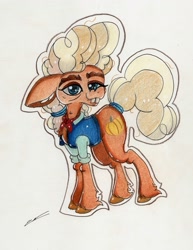 Size: 2297x2973 | Tagged: safe, artist:luxiwind, species:pony, high res, hooffield family, ma hooffield, solo, traditional art