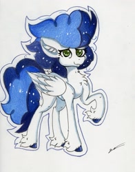 Size: 2321x2957 | Tagged: safe, artist:luxiwind, character:high winds, species:pony, female, high res, solo, traditional art