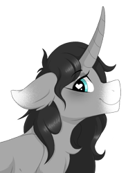 Size: 741x1000 | Tagged: safe, artist:melodytheartpony, oc, oc only, oc:fume hood, species:pony, species:unicorn, curved horn, cute, female, floppy ears, fluffy, heart eyes, horn, looking at you, simple background, solo, transparent background, wingding eyes, ych result