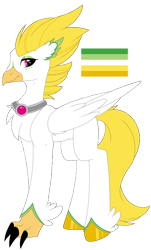 Size: 1104x1825 | Tagged: safe, artist:melodytheartpony, oc, oc only, species:hippogriff, alloaro pride flag, amulet, aromantic, custom character, cute, fluffy, jewelry, markings, pride flag, simple background, solo, transparent background