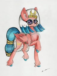 Size: 2349x3101 | Tagged: safe, artist:luxiwind, character:somnambula, species:pony, g4, colored hooves, female, high res, raised hoof, solo, traditional art, unshorn fetlocks