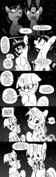 Size: 960x3000 | Tagged: safe, artist:mamatwilightsparkle, character:moondancer, character:spike, character:twilight sparkle, species:dragon, species:pony, species:unicorn, baby, baby spike, blushing, comic, glasses, monochrome, night, stargazing, tumblr, younger