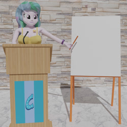 Size: 2000x2000 | Tagged: safe, artist:bluest, character:princess celestia, character:principal celestia, my little pony:equestria girls, 3d, armpits, big breasts, bracelet, breasts, busty princess celestia, cleavage, easel, female, jewelry, nail polish, podium, template