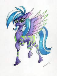 Size: 2373x3173 | Tagged: safe, artist:luxiwind, oc, oc:air symphony, species:hippogriff, cute, female, high res, hippogriff oc, solo, traditional art
