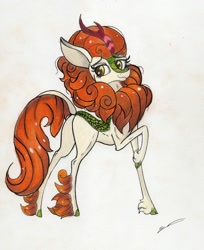 Size: 1280x1565 | Tagged: safe, artist:luxiwind, character:autumn blaze, species:kirin, cute, female, high res, smiling, solo, traditional art