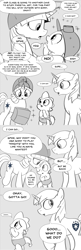 Size: 896x2768 | Tagged: safe, artist:mamatwilightsparkle, character:shining armor, character:spike, character:twilight sparkle, species:dragon, species:pony, species:unicorn, baby, baby spike, comic, diaper, headlamp, helmet, mama twilight, mining helmet, monochrome, tumblr, tumblr:mama twilight sparkle, younger